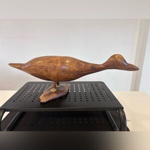 Hand carved wooden bird sculpture Mid Century Modern Folk Art/Country